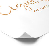 Poster Cigar Bar 8x10 Rose élégant Mariage or Signal (Coin)