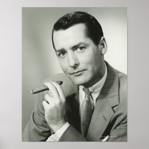 Poster Cigare de tabagisme d'homme d'affaires