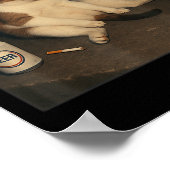 Poster Cigarette Kitten Drôle Fumer Mème Chat Stud (Coin)