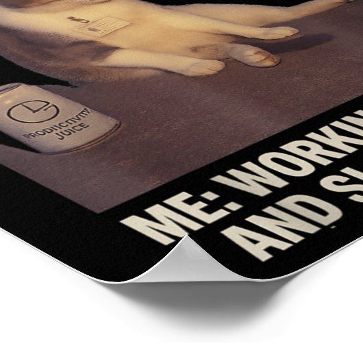 Poster Cigarette Kitten Drôle Fumer Mème Chat Vie de trav (Coin)