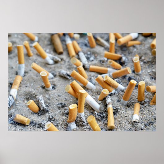Poster Cigarettes dans cendrier extérieur (Devant)