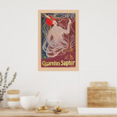 Poster Cigarettes Saphir années 1900 Style Vintage Tabac (Cuisine)