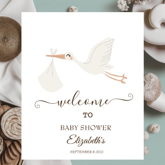 Poster Cigogne adorable mignonne