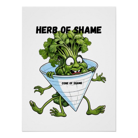 Poster Cilantro - Herbe de la honte drôle (Devant)