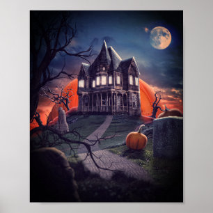 Poster cimetière hanté d'Halloween