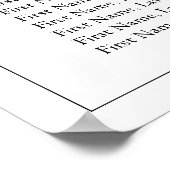 Poster Cimetière noir blanc Monogramme Mariage Siège (Coin)