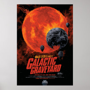 Poster Cimetière Spatial Crâne Halloween Galaxie d'Horreu