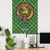 Poster Cimier de lion Clan Currie sur Tartan (Bureau à domicile)