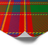 Poster Cimier du clan Munro sur tartan (Coin)