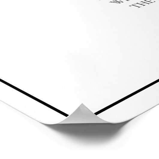 Poster Cimier noir blanc Monogramme Mariage débranché (Coin)