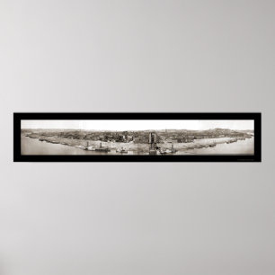 Poster Cincinnati OH Panorama Photo 1866
