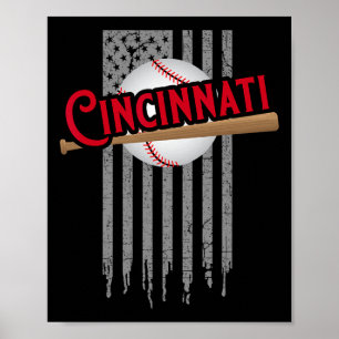 Poster Cincinnati Oh Usa Drapeau Les Reines Chip City Sic