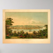 Poster Cincinnati Ohio d'un point à l'ouest de Covington, (Devant)