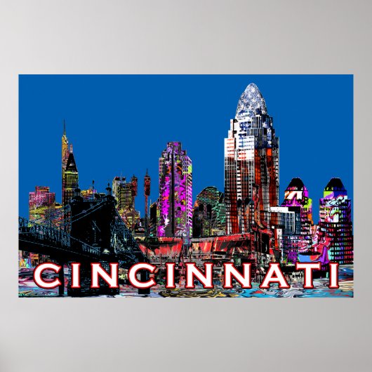 Poster Cincinnati, Ohio en graffiti (Devant)