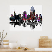 Poster Cincinnati, Ohio en graffiti (Cuisine)