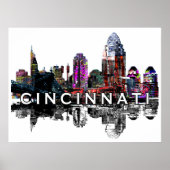 Poster Cincinnati, Ohio en graffiti (Devant)