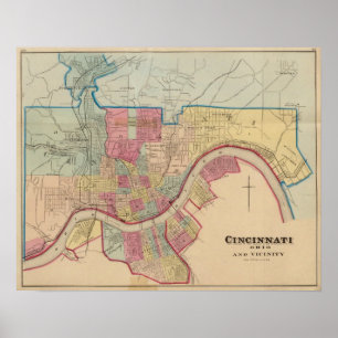 Poster Cincinnati, Ohio et environs