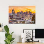 Poster Cincinnati, Ohio, États-Unis (Bureau à domicile)