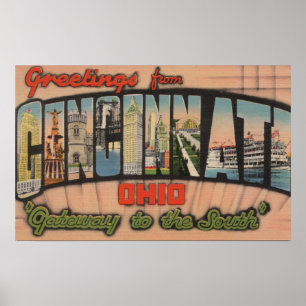 Poster Cincinnati, Ohio (Porte d'entrée vers le sud)