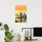 Poster Cincinnati Ohio vintage (Bureau à domicile)