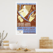 Poster Cincinnati Orchestra 1939 WPA (Cuisine)