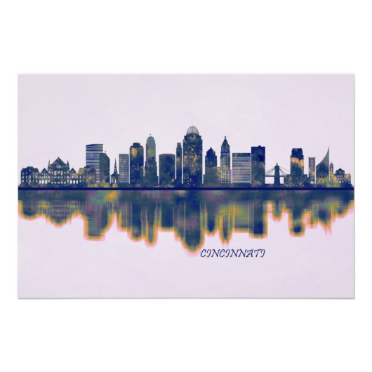 Poster Cincinnati Skyline (Devant)