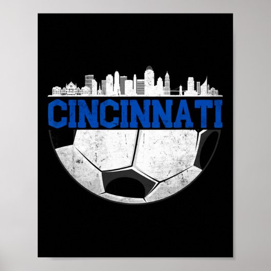 Poster Cincinnati Soccer Distressed Cincy nati (Devant)