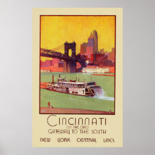 Poster Cincinnati sur la porte d'entrée de l'Ohio au sud