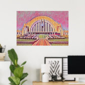 Poster Cincinnati Union Terminal Aquarelle Peinture (Bureau à domicile)