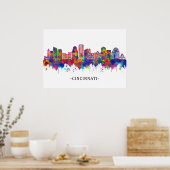 Poster Cincinnati USA Skyline (Cuisine)