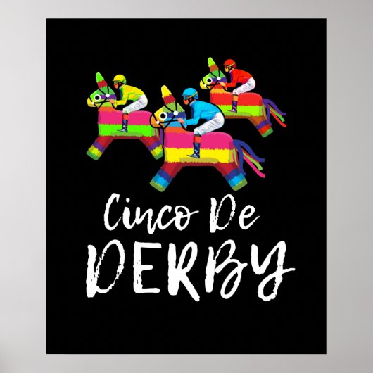 Poster Cinco De Derby Kentucky pinata Sombrero Mexique (Devant)