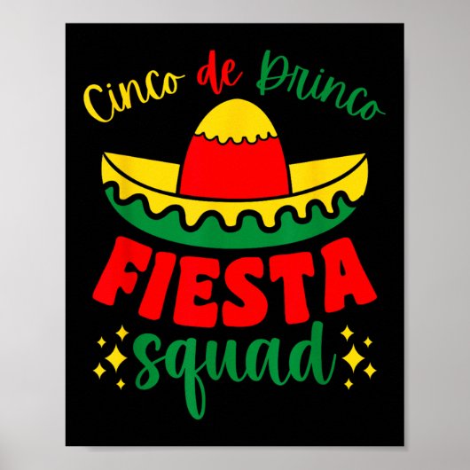 Poster Cinco De Drinco Fiesta Squad Cinco De Mayo (Devant)