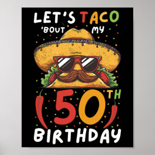 Poster Cinco De Mayo 50e Anniversaire Taco Age 50 Bi Mexi