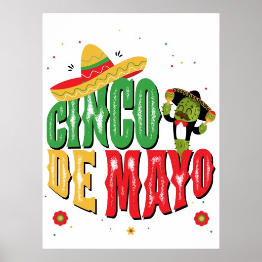 Poster Cinco De Mayo Avec Casquette Cactus Funny Cinco De (Devant)