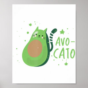 Poster Cinco De Mayo Avocado Cat Cute Avocato Meow Cadeau
