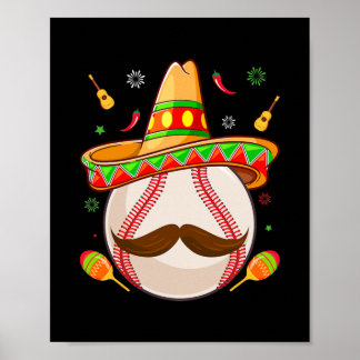 Poster Cinco De Mayo Baseball Maman Fête Mexicaine