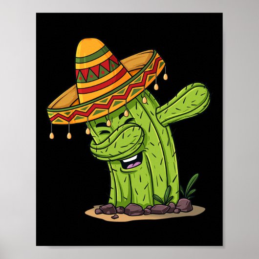 Poster Cinco de Mayo Dabbing Cactus Fun Boys Enfants (Devant)
