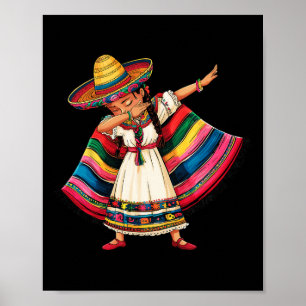 Poster Cinco De Mayo Dabbing Mexicaine Filles Sombrero Po