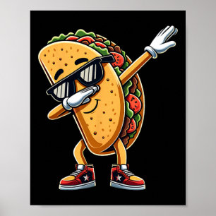 Poster Cinco De Mayo Dabbing Taco Funny Mexicains Garçons