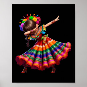 Poster Cinco De Mayo Drôle Mexicaine Dabbing Femme Cinco 