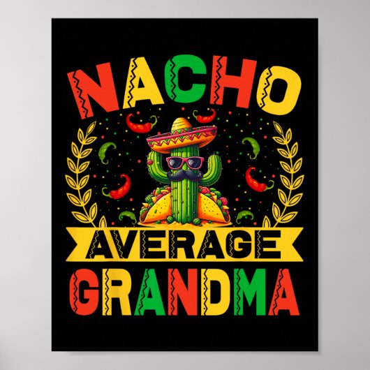 Poster Cinco De Mayo Drôle Nacho Grand-mère Moyenne Cinco (Devant)