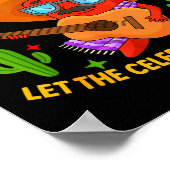 Poster Cinco de mayo drôle piment chapeau strum (Coin)