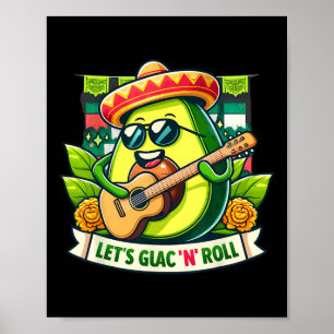 Poster Cinco De Mayo Faisons Guac n' Roll ! Guitare Avoca