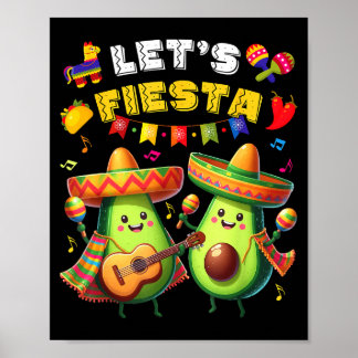 Poster Cinco De Mayo Faisons La Fête Poncho Avocat Garçon