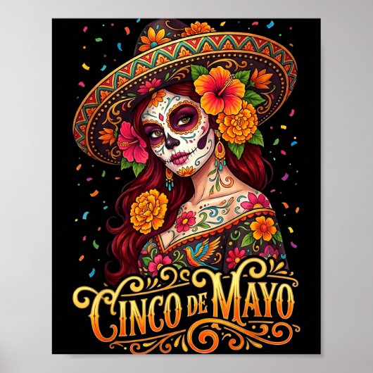 Poster Cinco De Mayo Femmes Mexicaines Fiesta 5 De Mayo F (Devant)