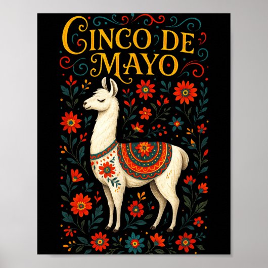 Poster Cinco de mayo - fête de la llama art (Devant)