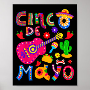 Poster Cinco De Mayo Fête Mexicaine 5 De Mayo Mexique Mex