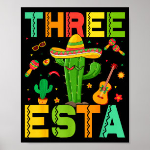 Poster Cinco De Mayo Fête Thème Mexicain 3ème Anniversair