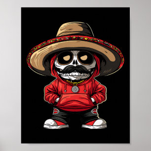 Poster Cinco De Mayo Fiesta Mexico Skeleton Party Sombrer