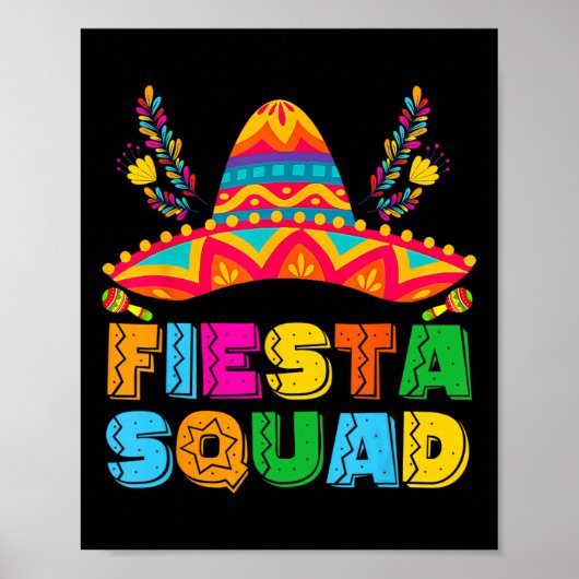 Poster Cinco De Mayo Fiesta Squad Parti Mexicain Cinco De (Devant)